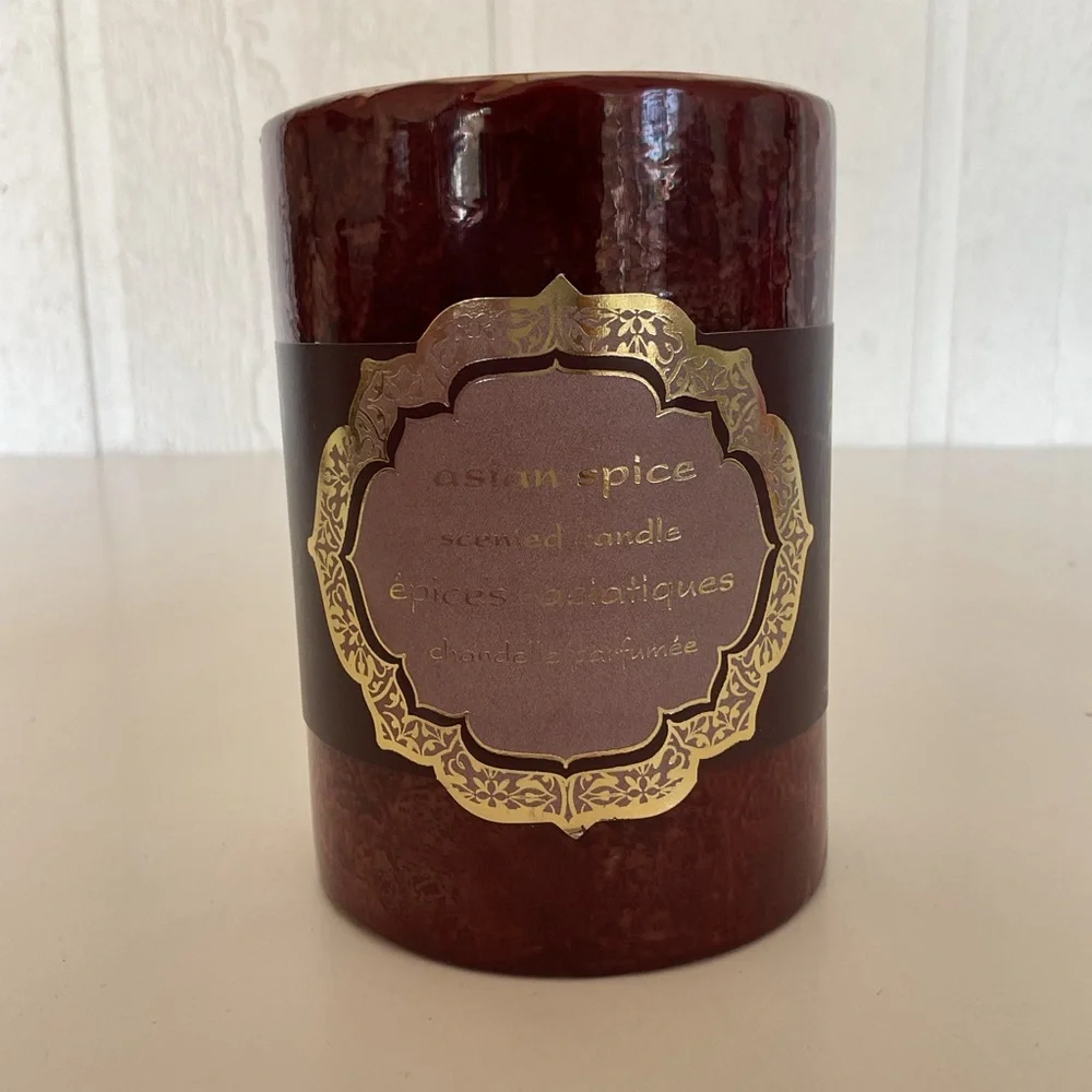 Pier One Retired Asian Spice Pillar Candle NWT